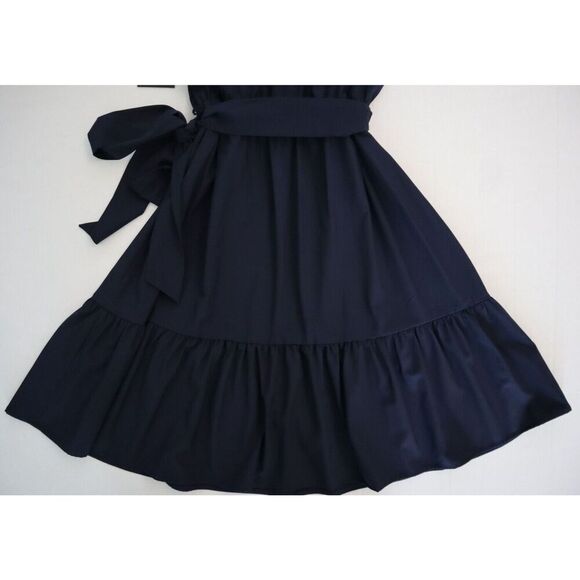 DKNY DD4A4502 Women's Sz 8 Navy Blue Belted Flutter Sleeve Shirtdress - Picture 8 of 8